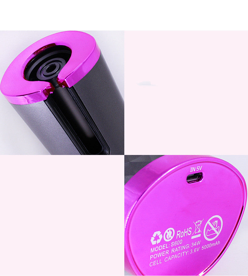 Bigoudi automatique Rechargeable pour femmes, fer à friser Portable avec écran LCD, en céramique, pour boucles rotatives et bouclées