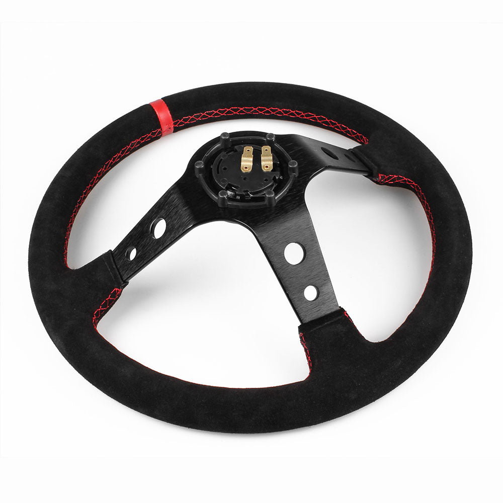 Car Modification Parts Racing Steering Wheel Suede Sports Steering Wheel 14 Inches 35cm