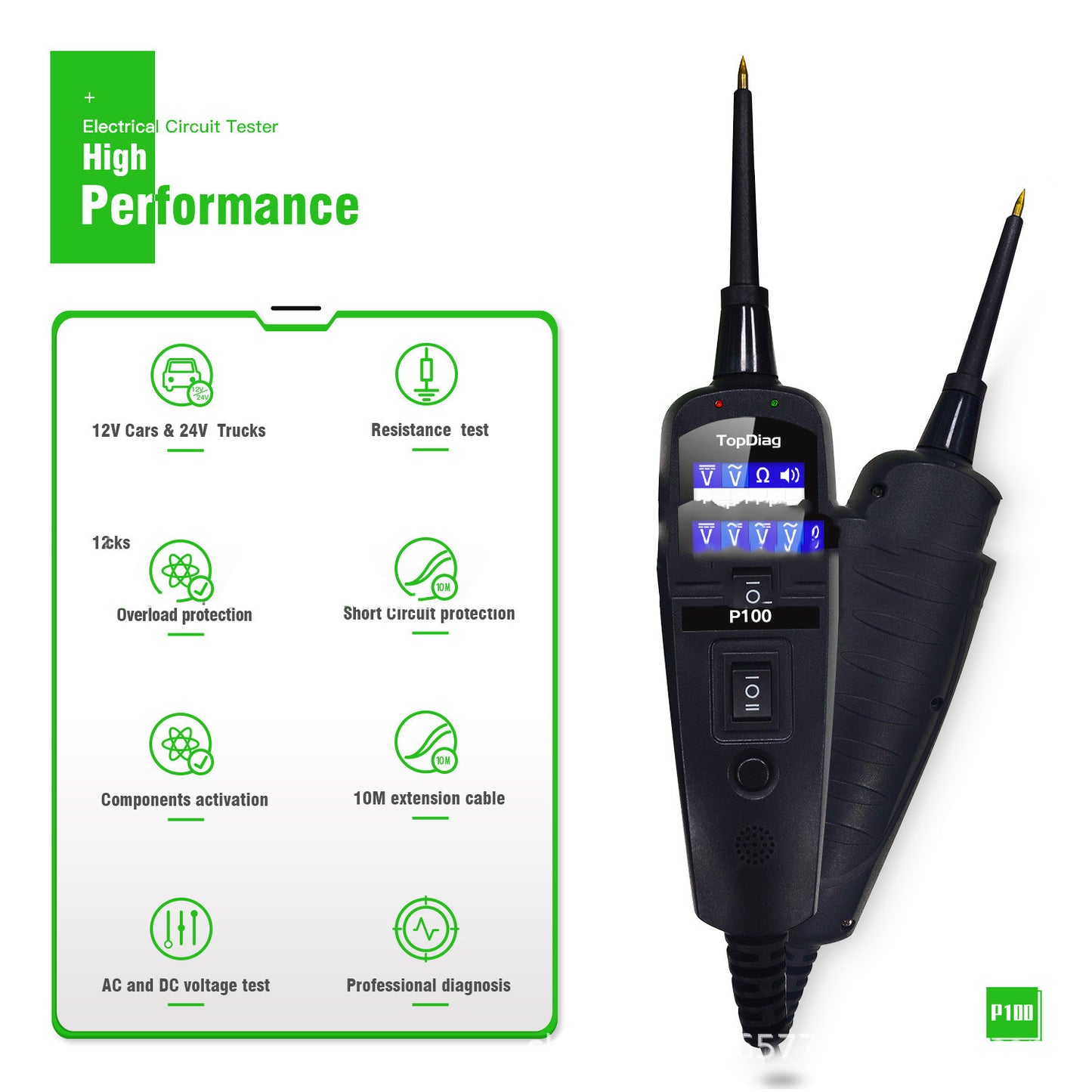 Probador de batería de circuito automotriz 