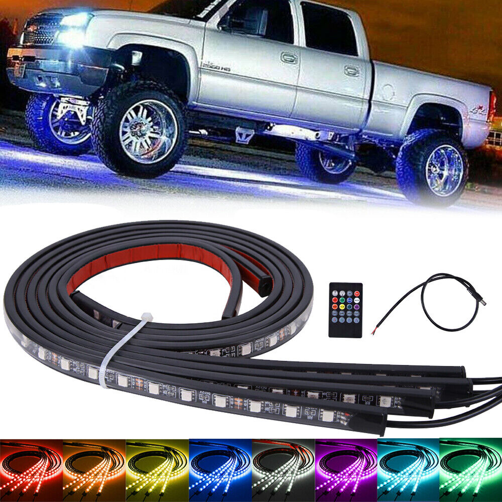 Tira Flexible de luces LED para debajo del cuerpo del coche, Control remoto por aplicación, luz de neón Led para coche, lámpara de ambiente decorativa RGB