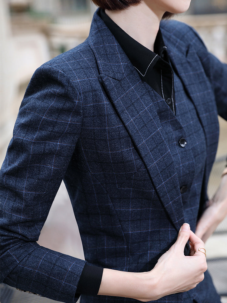 Plaid Suit Suit Fashion Temperament Business