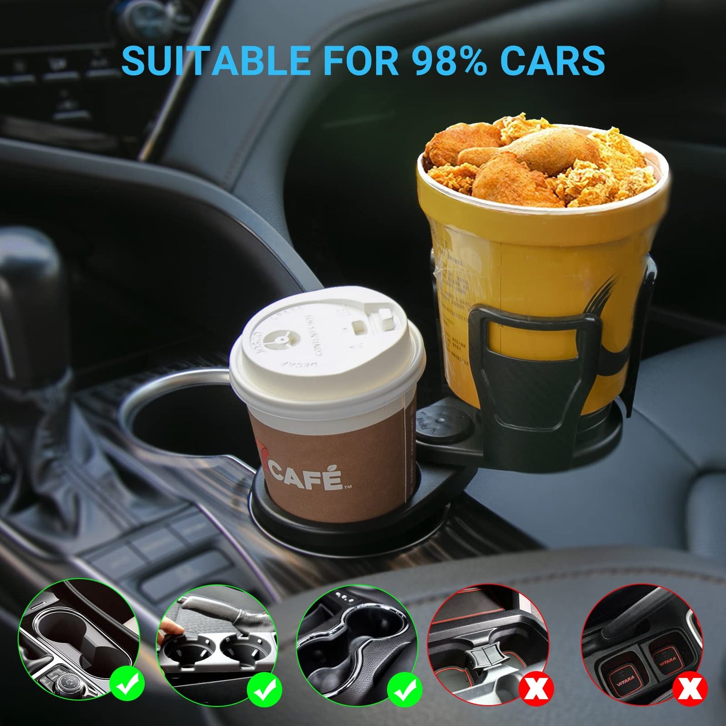 Soporte para botella de agua para coche, soporte para vasos giratorio de 360 ​​grados, gafas de sol, organizador de teléfono, almacenamiento, accesorios de Interior de coche