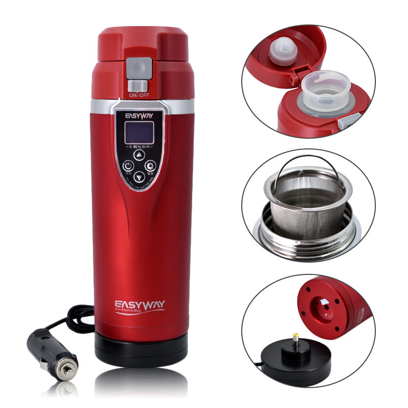 12V 24V 350ML Portable New Car Auto Heating Cup Adjustable Temperature Car Boiling Electric Mug