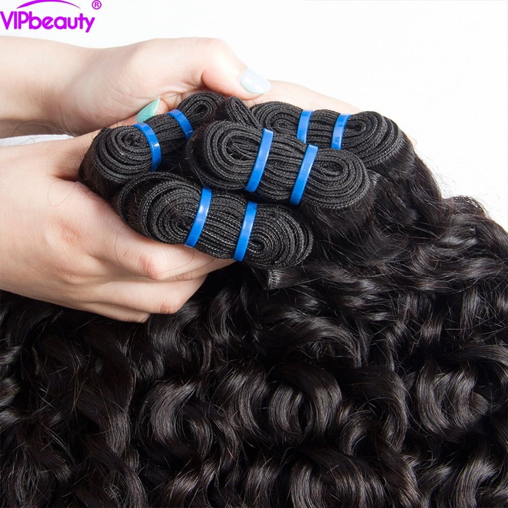 Water Wave Hair Bundles 30In Long 3 4Pcs Lot Wet And Wavy Remy Human Hair Weaves Extension Peruvian Hair Natural Black For Women