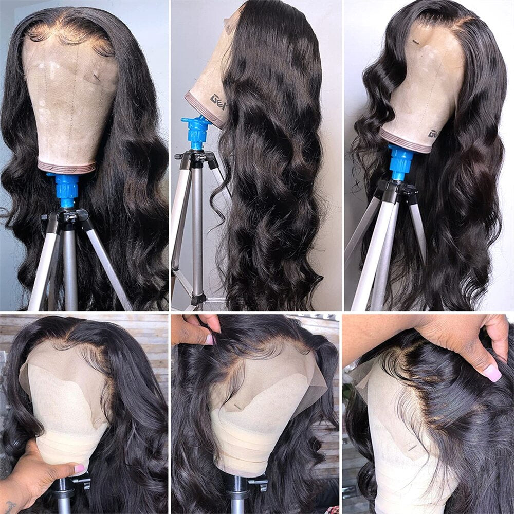 Pelucas de cabello humano con encaje Frontal HD, 30, 32, 34, 13x6, 150%, 180% ondulado, encaje Frontal transparente prearrancado, Perruque Cheveux Humain