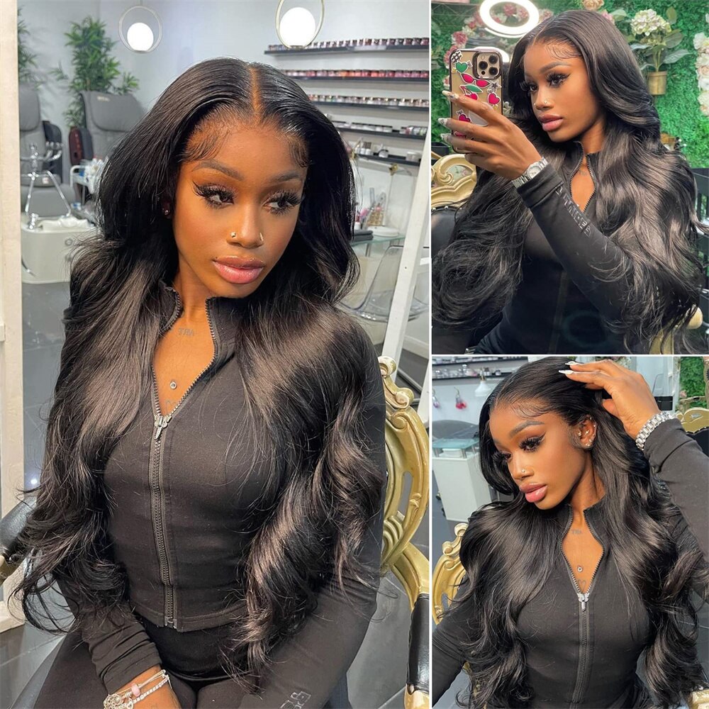 30”32”34”13x6 HD Lace Front Human Hair Wigs 150% 180% Body Wave Pre Plucked Transparent Lace Frontal  Perruque Cheveux Humain