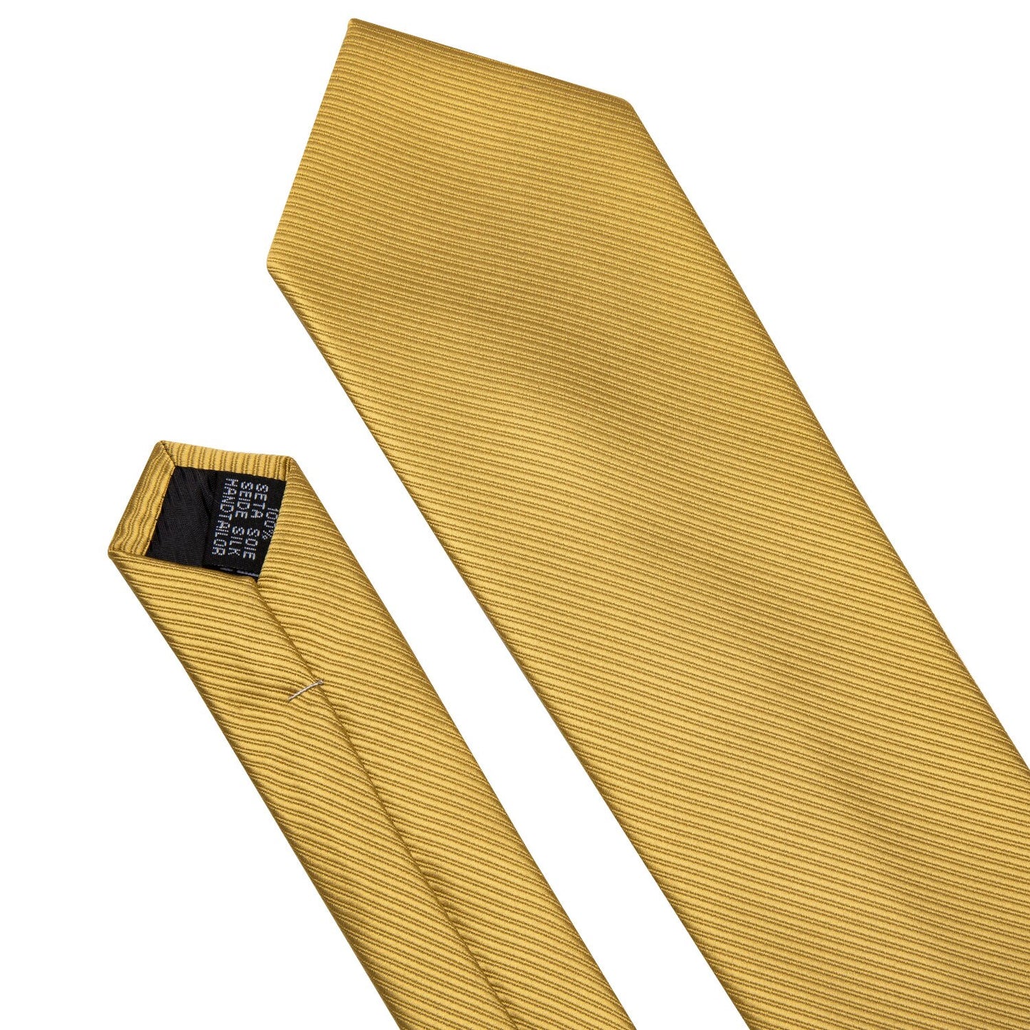 Gold Solid Tie Set Silk Tie For Men Business Gift Party Necktie Handkerchief Cravat Barry.Wang Fashion Designer Tie Set LS-5244