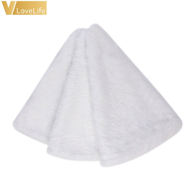 Christmas Tree Skirt White Faux Fur Merry Christmas New Year Home Xmas-Tree Christmas Decorations For Tree