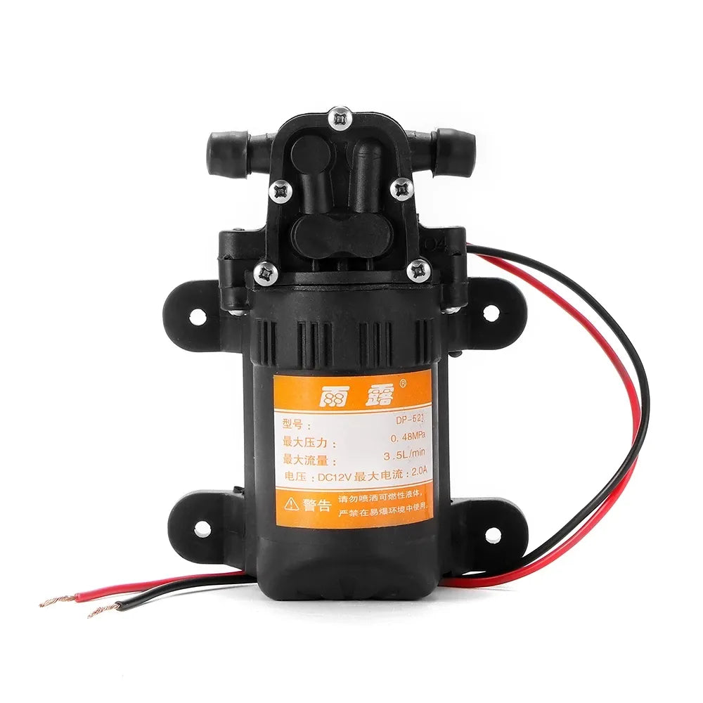 DC 12V 70PSI 3.5L/min Agricultural Electric Water Pump Black Micro High Pressure Diaphragm Water Sprayer Car Wash