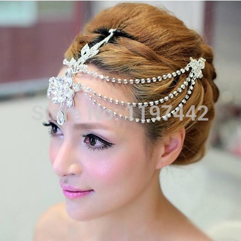 Nueva Tiara de boda con borlas, joyería para el cabello nupcial, accesorios de lujo para el cabello, joyería de moda spinki do wlosow, tocado con cadena para la cabeza