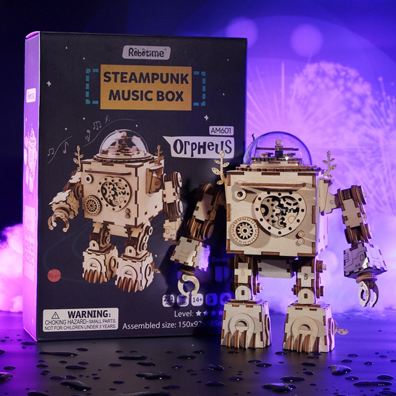 Robotime – Puzzle 3D en bois, 5 types de ventilateur rotatif, bricolage, Kits de construction de modèles Steampunk, jouet d'assemblage, cadeau pour enfants et adultes, AM601