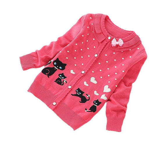 New Fashion Children Cardigans Girls' Lovely Cotton Sweaters 3-16 Years Child Sweater Fashion Cotton Cardigan K8518