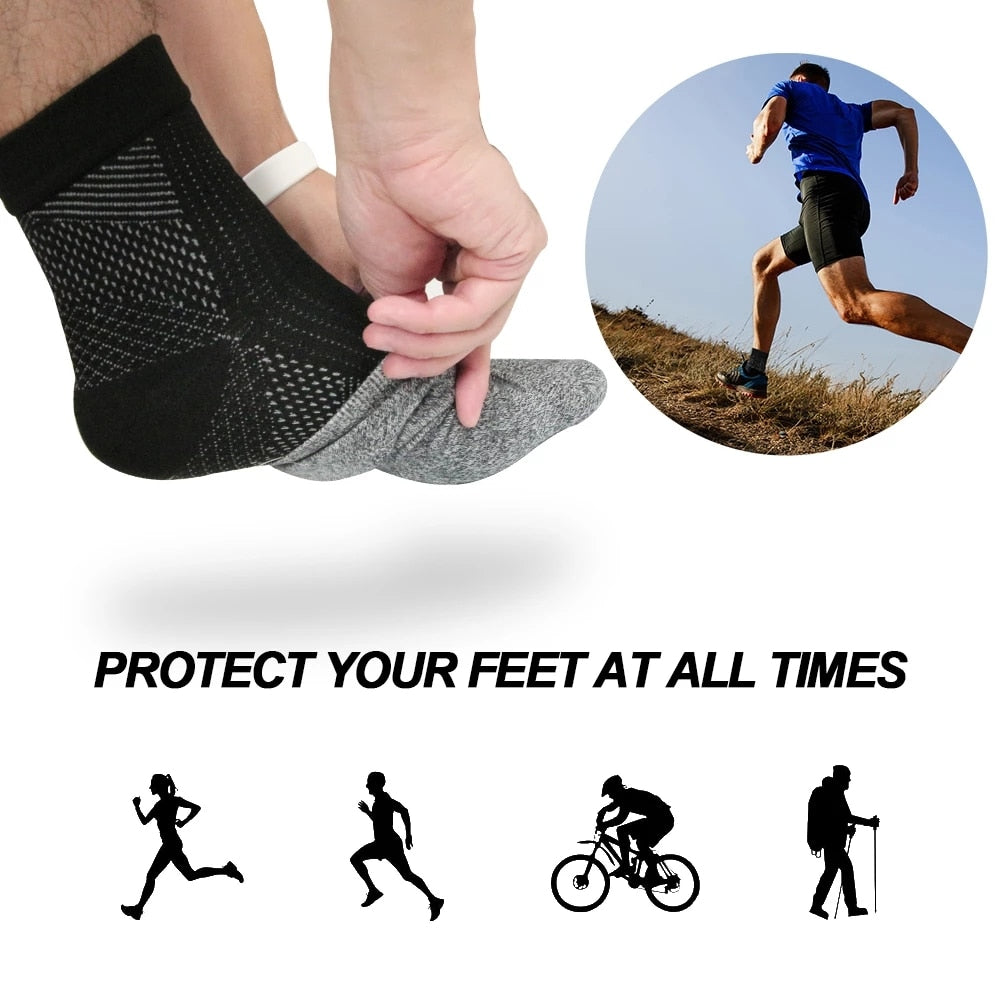 Foot angel anti fatigue compression pied manchon cheville soutien course Cycle basket-ball sport chaussettes en plein air hommes cheville orthèse chaussette