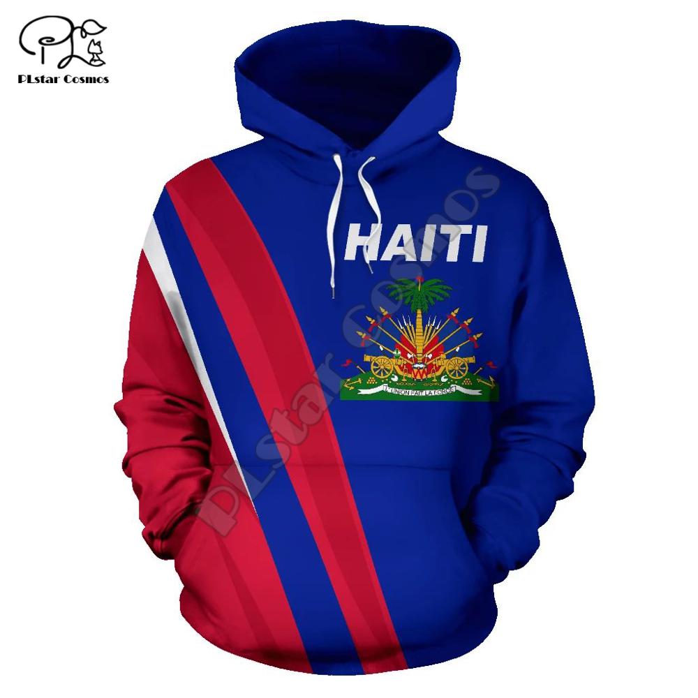 Sudaderas con capucha 3D con estampado del Mar Caribe para hombre y mujer de Haití, sudadera divertida con bandera del país, sudadera de moda con capucha de manga larga unisex, jersey harajuku