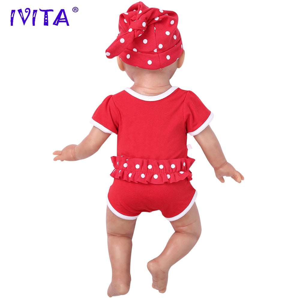 IVITA WG1515 50 cm 3.96 kg 100% Silicone Reborn bébé poupées réalistes yeux bleus réaliste fille jouets pour enfants cadeau de noël