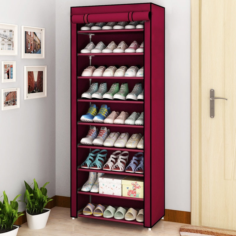 Étagère à chaussures multicouche, organisateur minimaliste moderne, anti-poussière, non tissé, meubles de maison, armoires peu encombrantes