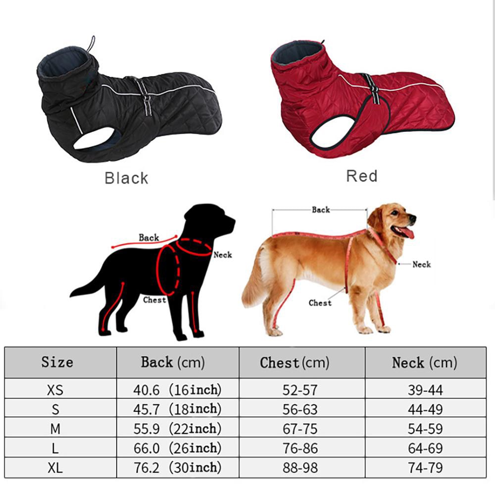 Chaqueta para exteriores para perros, abrigo reflectante impermeable para mascotas, chaleco de invierno cálido de algodón, ropa para perros grandes y medianos, Labrador