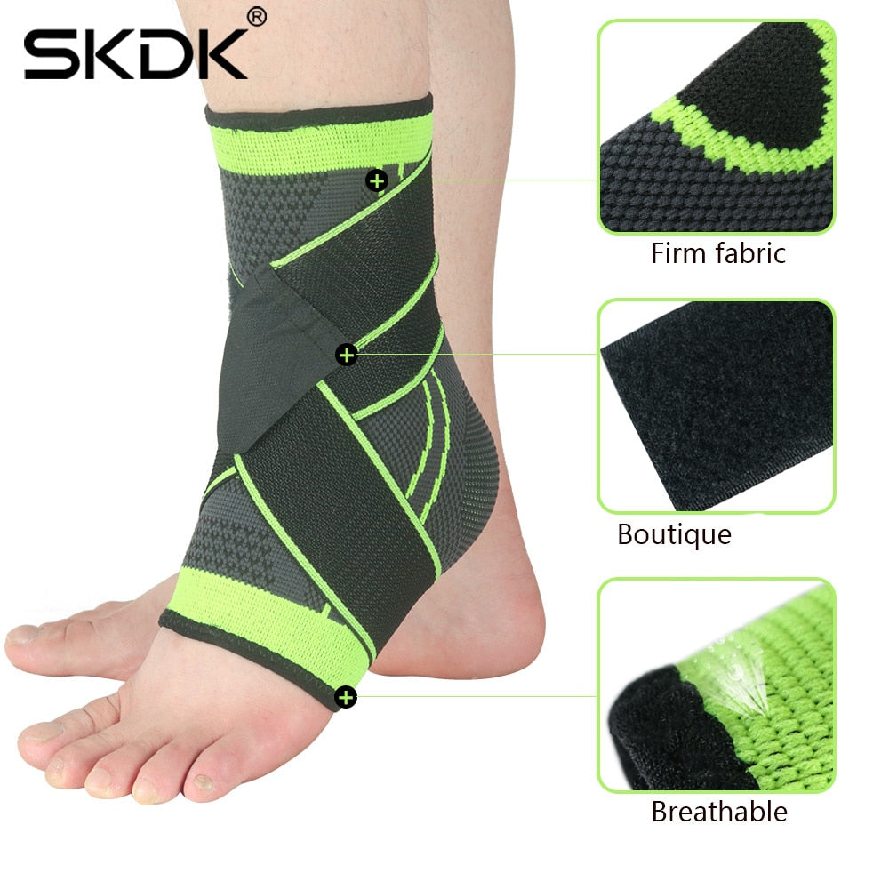 SKDK – Bandage pressurisé 3D, 1 pièce, soutien de la cheville, poignet, sport, gymnastique, Badminton, attelle de protection, sangle de pied, manches, ceinture élastique