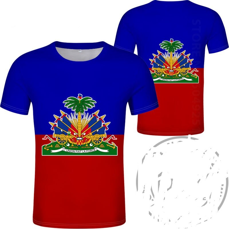 HAITI Camiseta Foto Ropa Imprimir Camisetas Logo Tamaño Grande y Mediano