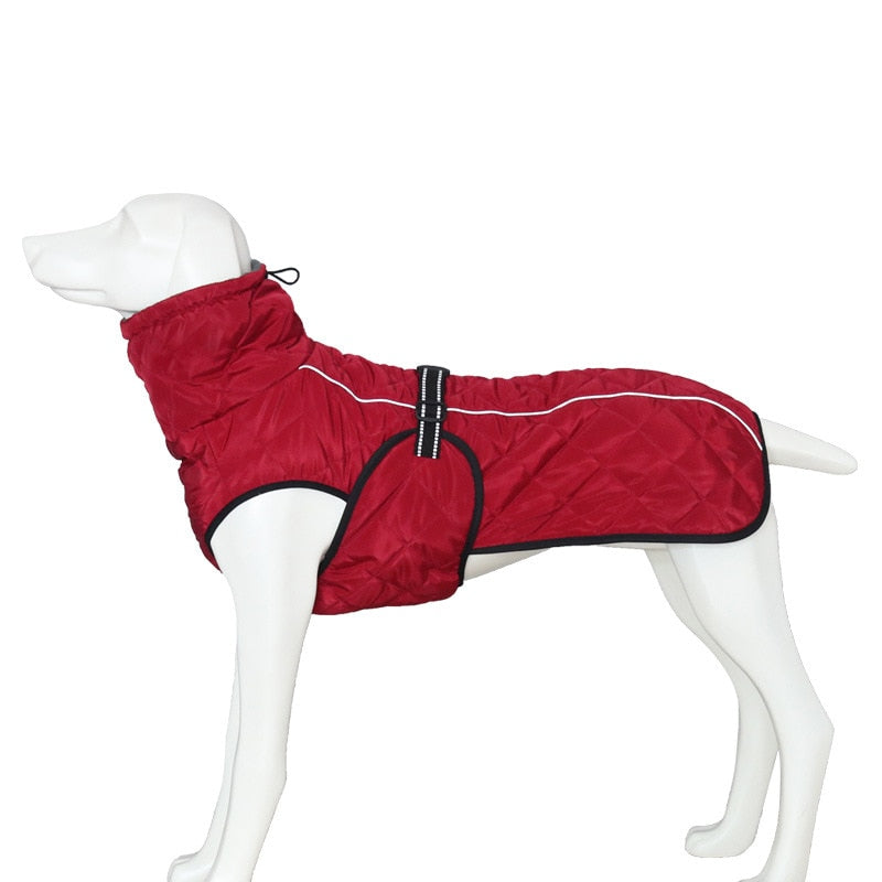 Dog Outdoor Jacket Waterproof Reflective Pet Coat Vest Winter Warm Cotton Dogs Clothing for Large Middle Dogs  Labrador