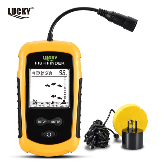 LUCKY FF1108-1 buscador de peces portátil, Sonar de pesca en hielo, sonda, transductor de alarma, localizador de peces, ecosonda de pesca de 0,7-100m