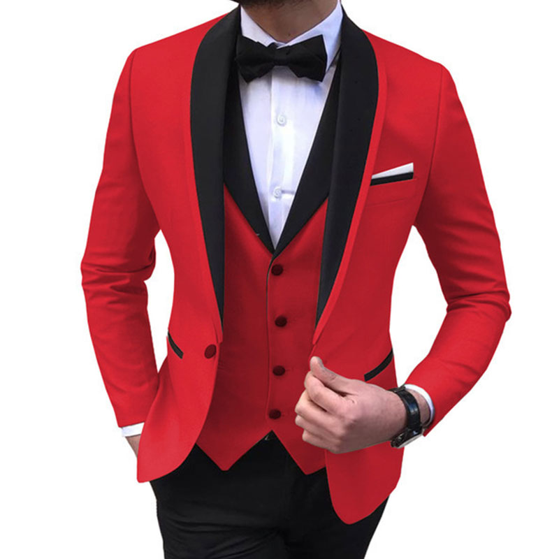 Robes de soirée veste + pantalon + gilet costumes de mode pour hommes coupe ajustée fête décontracté mâle Blazer robes d'occasion formelles Costume Homme