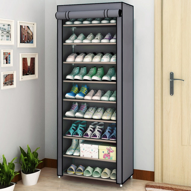 Étagère à chaussures multicouche, organisateur minimaliste moderne, anti-poussière, non tissé, meubles de maison, armoires peu encombrantes