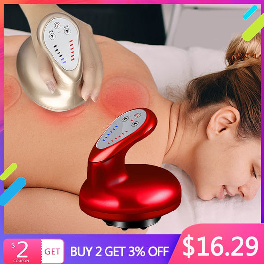 Vacuum Cupping Anti-Cellulite Massager Cupping Suction Guasha Scraping Heating EMS Fat Burning Slimming Magnet Therapy