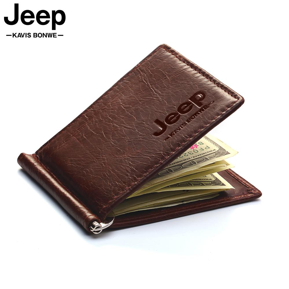 Famous Brand Men 100% Genuine Leather Bifold Male Purse Billfold Wallet Money Clip Male Clamp Slim Money Purse High Quality