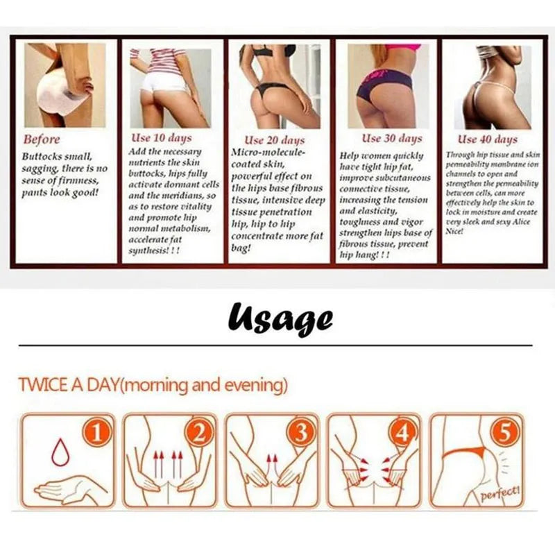 10ml hanche soulever les fesses amélioration huile de Massage huile essentielle crème cul levage Sexy dame hanche soulever les fesses fesse améliorer