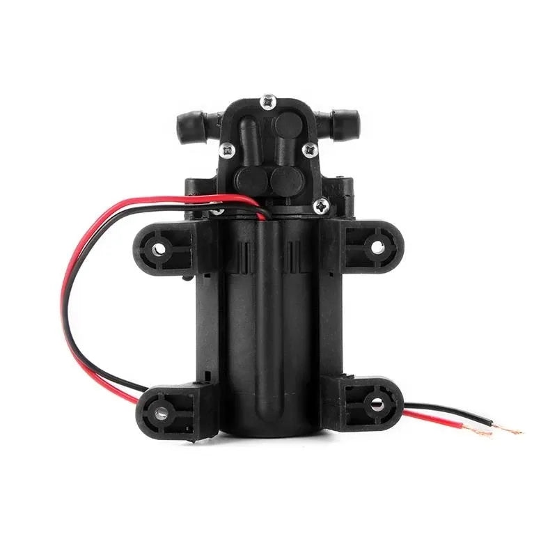 Bomba de agua eléctrica agrícola, pulverizador de agua con microdiafragma de alta presión, color negro, CC de 12V, 70PSI, 3,5l/min, lavado de coche