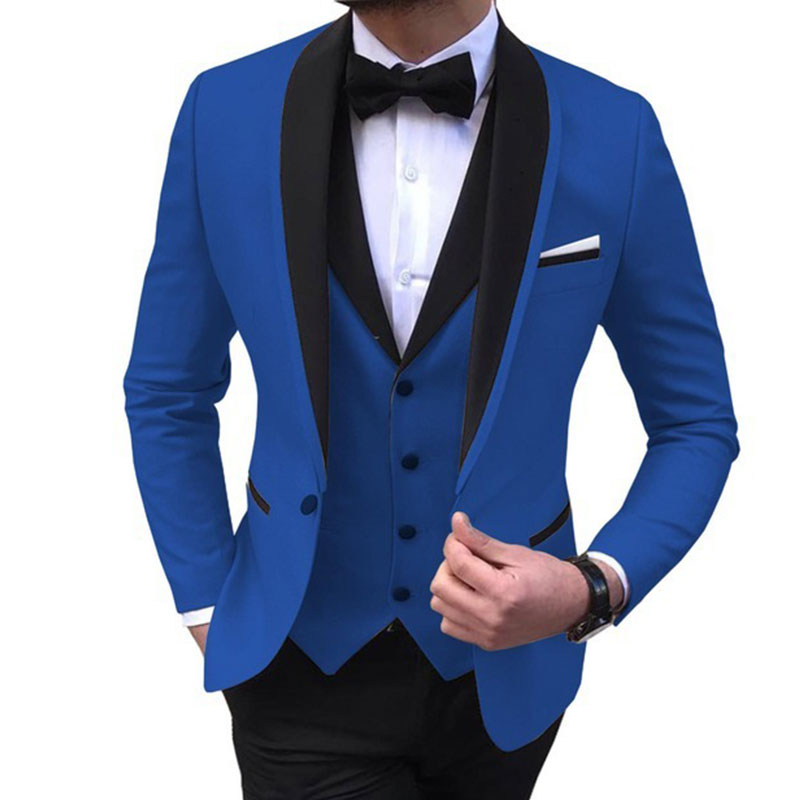 Robes de soirée veste + pantalon + gilet costumes de mode pour hommes coupe ajustée fête décontracté mâle Blazer robes d'occasion formelles Costume Homme