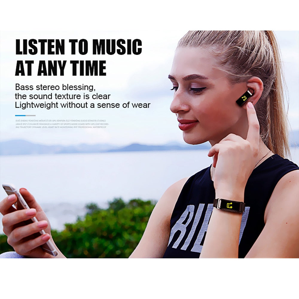 Bluetooth Wireless earphone smart watch Health Tracker Fitness Bracelet Y3 Plus Smart Wristband Bluetooth headset music play