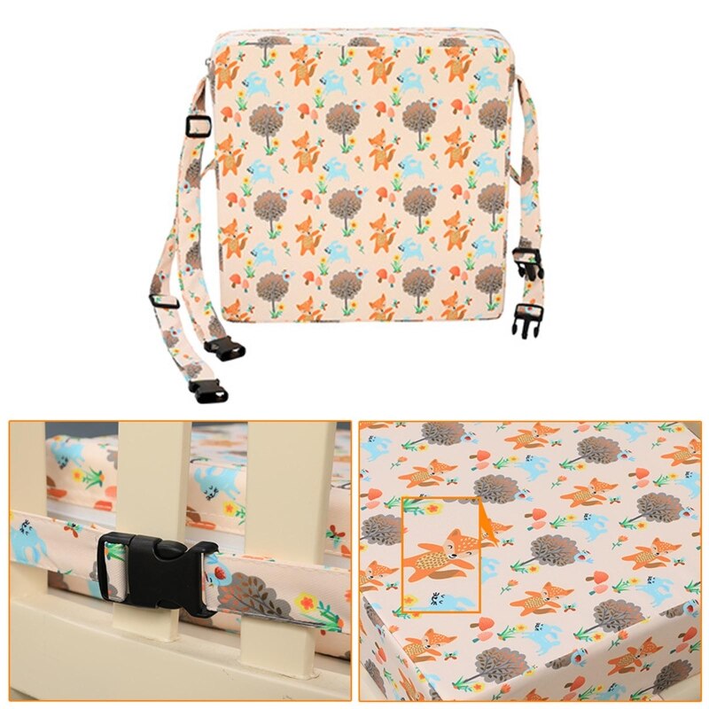 Portable Kids Baby High Chair Pad Booster Travel Dining Room Adjustable Detachable Washable Thicken Sponge Seat Cushion