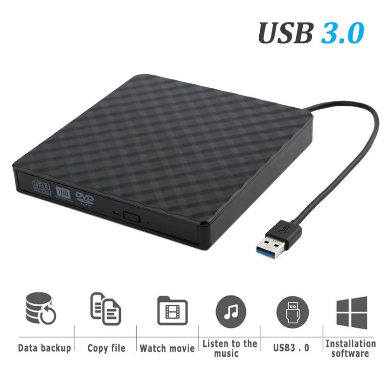 Unidad óptica USB 2,0, reproductor de CD RW CD-RW, grabadora de unidad de DVD externa portátil para Macbook, ordenador portátil, PC, Windows 7/8