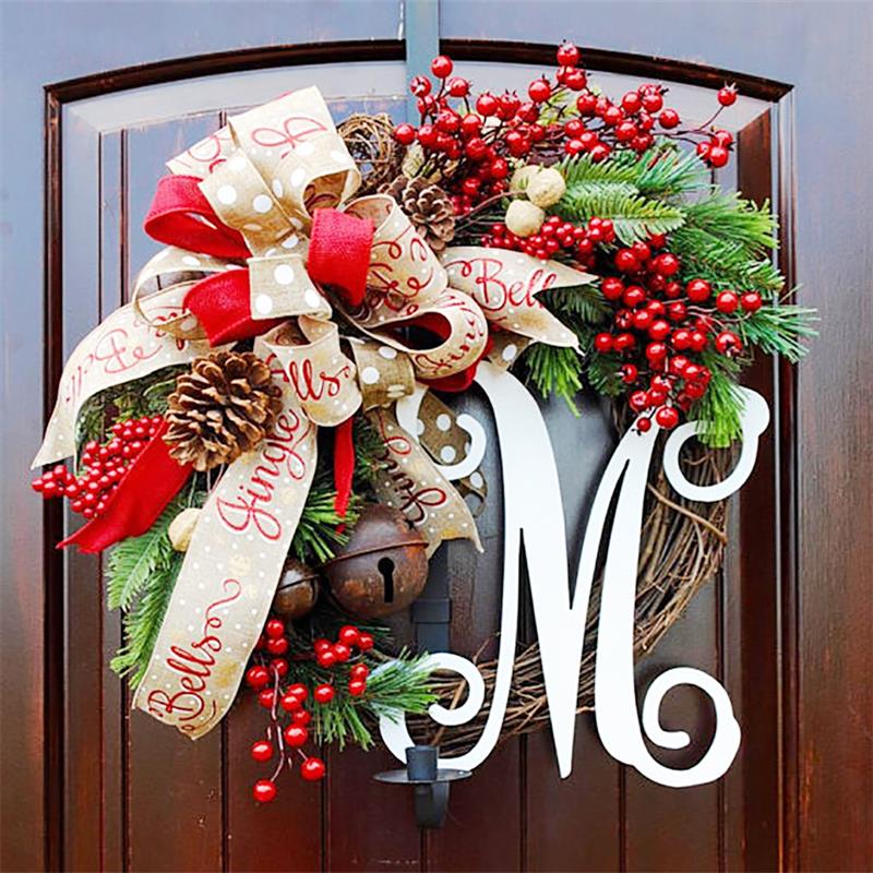 Christmas Wreath Artificial Plant Rattan Circle Wall Decoration Simulation Fake Flower Door Hanging Wreath For Home