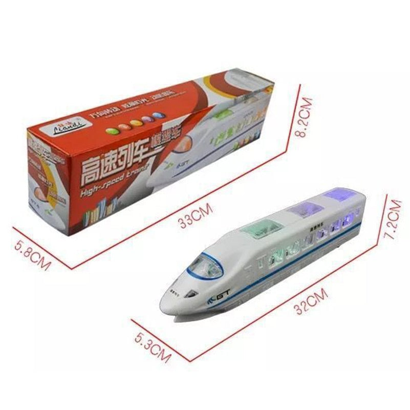 Plastic CRH Train Toys Model Electric Flash Light 32cm Sound Toys Trains Model Universal Express Train Toys for Kids Gifts