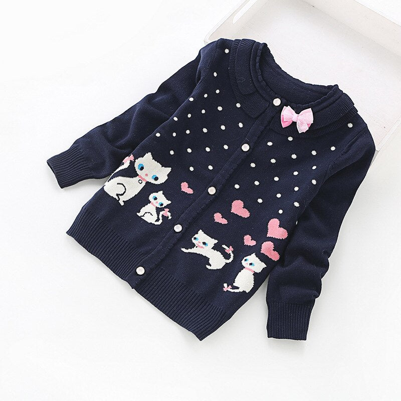 New Fashion Children Cardigans Girls' Lovely Cotton Sweaters 3-16 Years Child Sweater Fashion Cotton Cardigan K8518