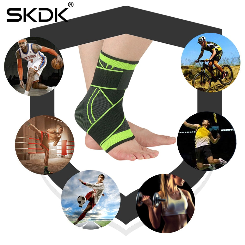 SKDK 1 pieza 3D vendaje presurizado soporte de tobillo muñeca deportes gimnasio bádminton tobillera Protector correa de pie mangas cinturón elástico