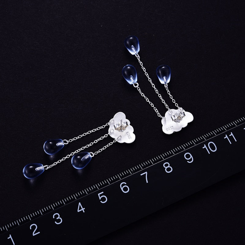 Lotus Fun – boucles d'oreilles en argent Sterling 925 véritable, pierres précieuses en cristal naturel, bijoux fins, nuage ethnique, longues pampilles, pour femmes, Brincos