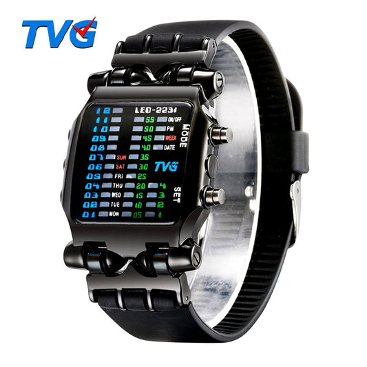 Marque de luxe TVG montres hommes mode bracelet en caoutchouc LED montre numérique hommes étanche sport militaire montres Relogios Masculino