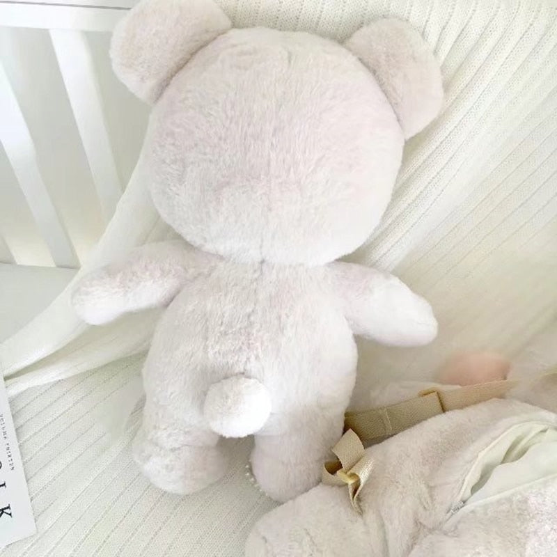 Mochila de peluche de oso Kawaii para niñas, juguete de almohada bonito, viñetas de animales, bolso escolar, regalo de cumpleaños y Navidad, decoración