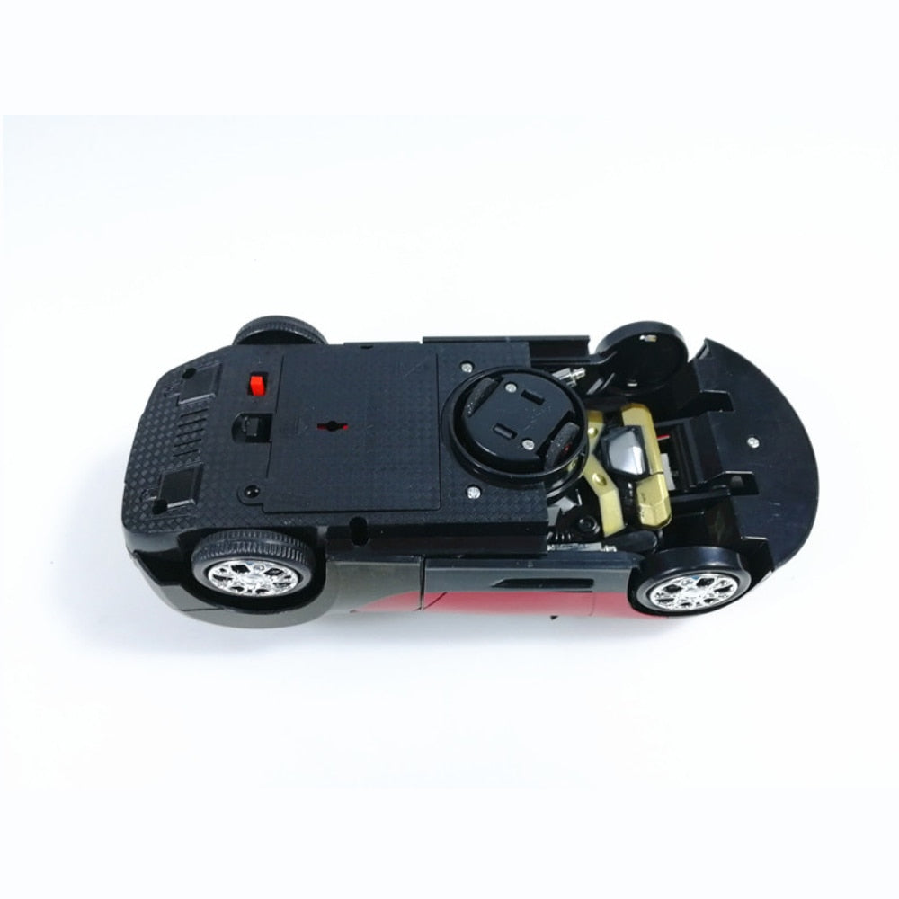 Coche de juguete con música de deformación electrónica, transformador de luz fría, Robot, coche de juguete, rueda universal brillante, regalo para niños