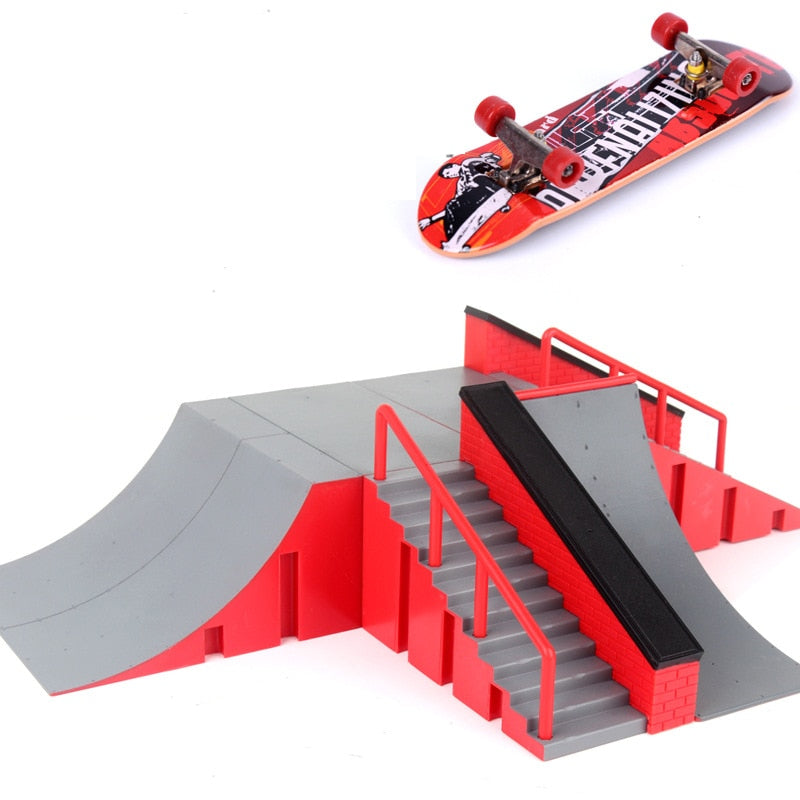 1pc Mini Skateboard jouet Skate Park pour TechDeck touche planche à roulettes rampes touche ultime parc planche d'entraînement