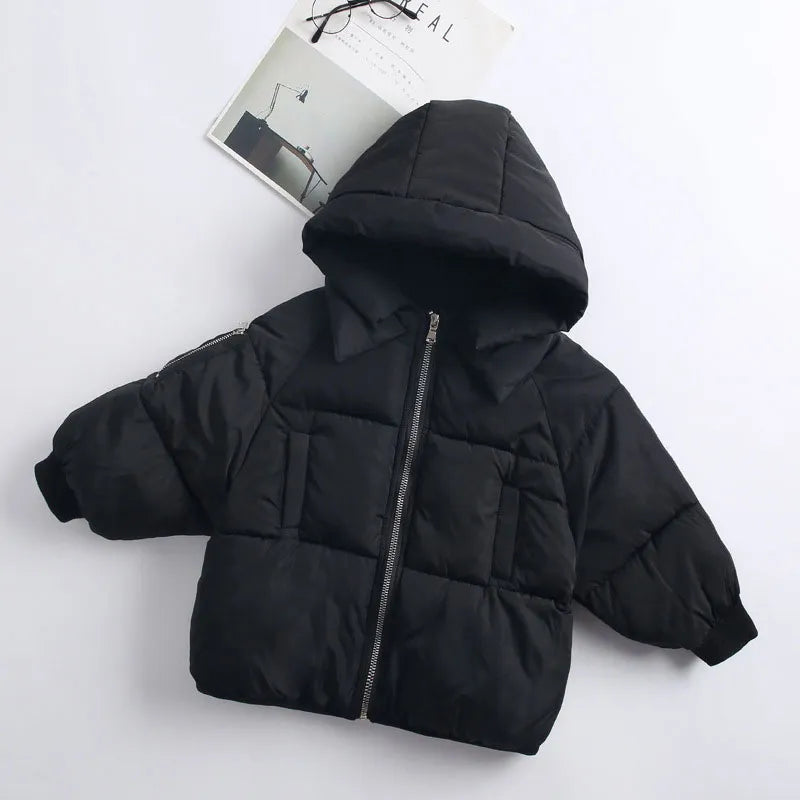 2-7Yrs Children's Casual Outerwear Coat Girl Cold Winter Warm Hooded Coat Children Cotton-Padded Clothes Kids Warm Down Jacket