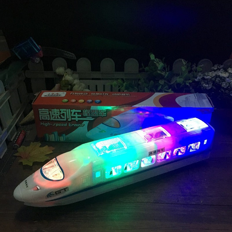 Plastic CRH Train Toys Model Electric Flash Light 32cm Sound Toys Trains Model Universal Express Train Toys for Kids Gifts