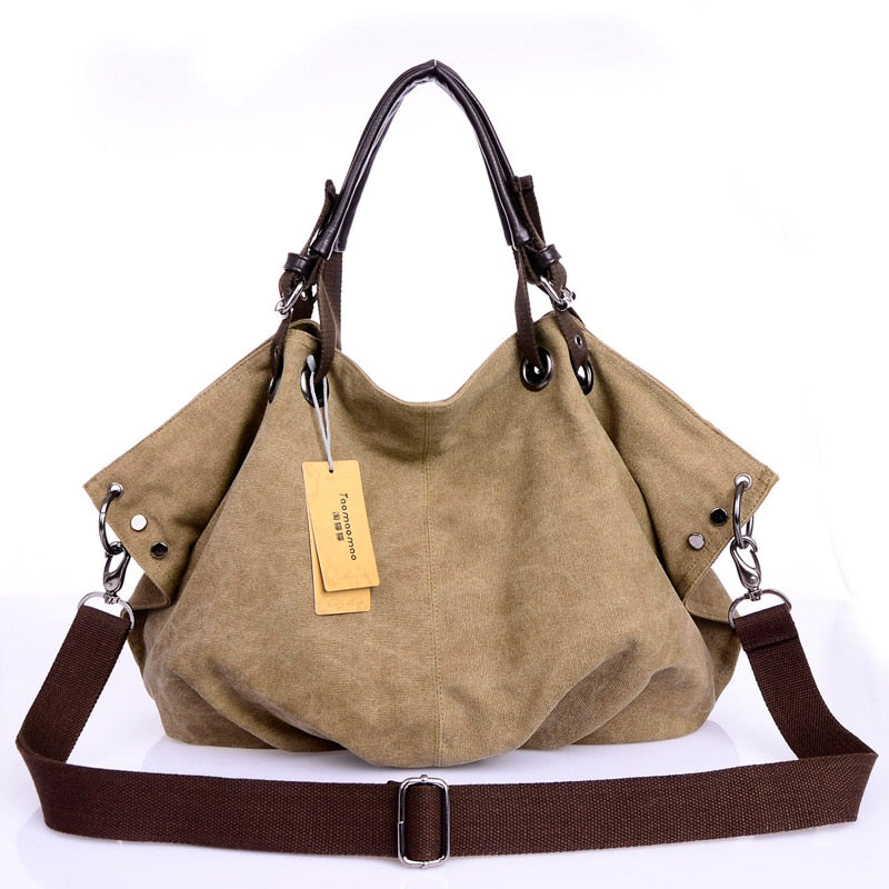 Bolsos de mensajero de lona para mujer, bolsos cruzados para mujer, bolso de hombro liso, bolso de mano informal de diseñador a la moda para mujer, bolso de mano de gran capacidad