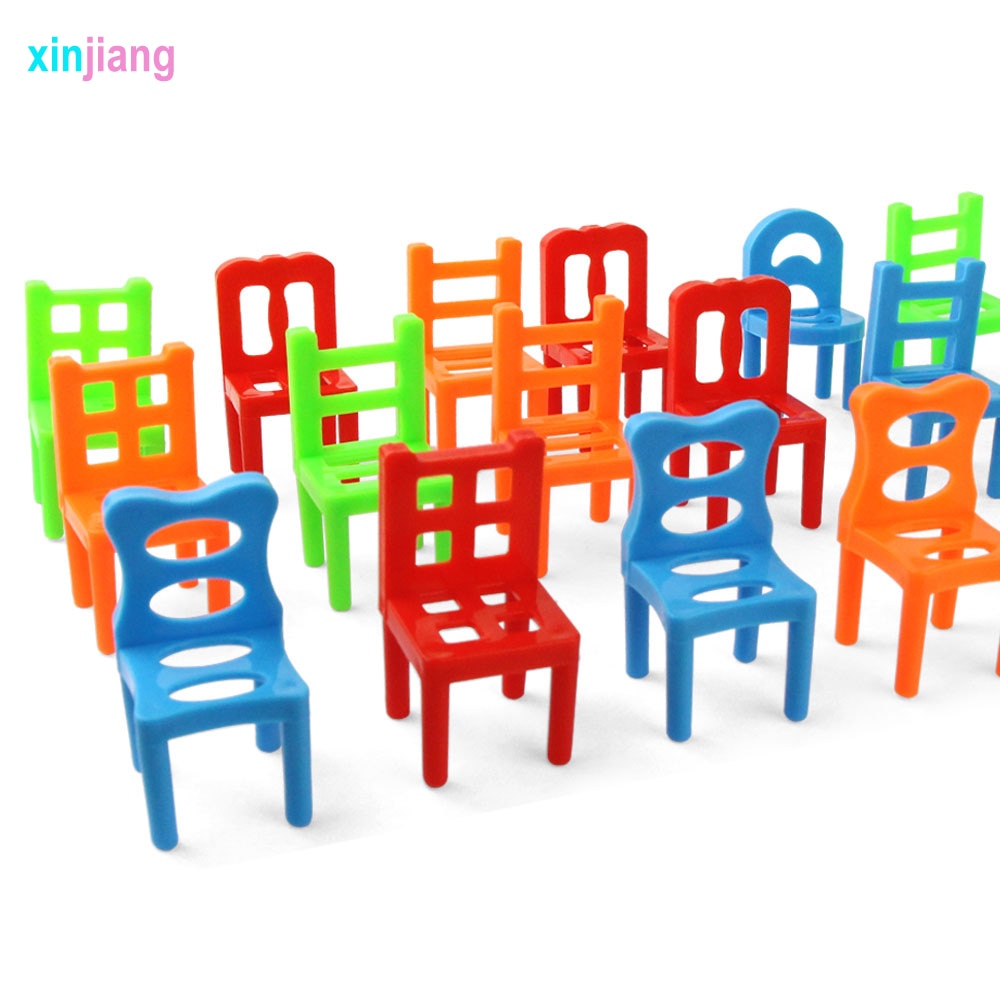 18 unids/set sillas de equilibrio juego de mesa rompecabezas para niños sillas apilables juguetes divertidos juguetes educativos equilibrio juguetes para niños