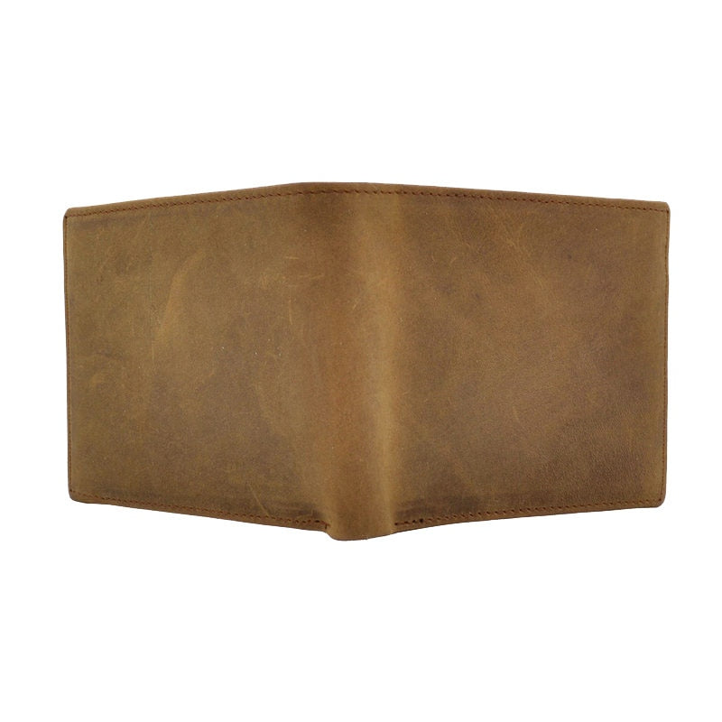 GENODERN Style italien Crazy Horse portefeuille en cuir pour hommes portefeuilles en cuir véritable poche à monnaie marron hommes sacs à main hommes portefeuilles