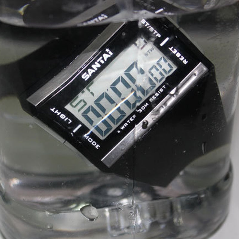 Relojes electrónicos Impermeable Moda Deporte LCD Hombres Reloj Digital Buceo Correa de Goma Reloj Deportivo para natación Reloj de Pulsera para Hombres